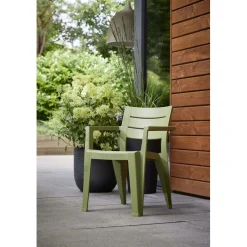 Sedia da giardino senza cuscino con braccioli Julie verde