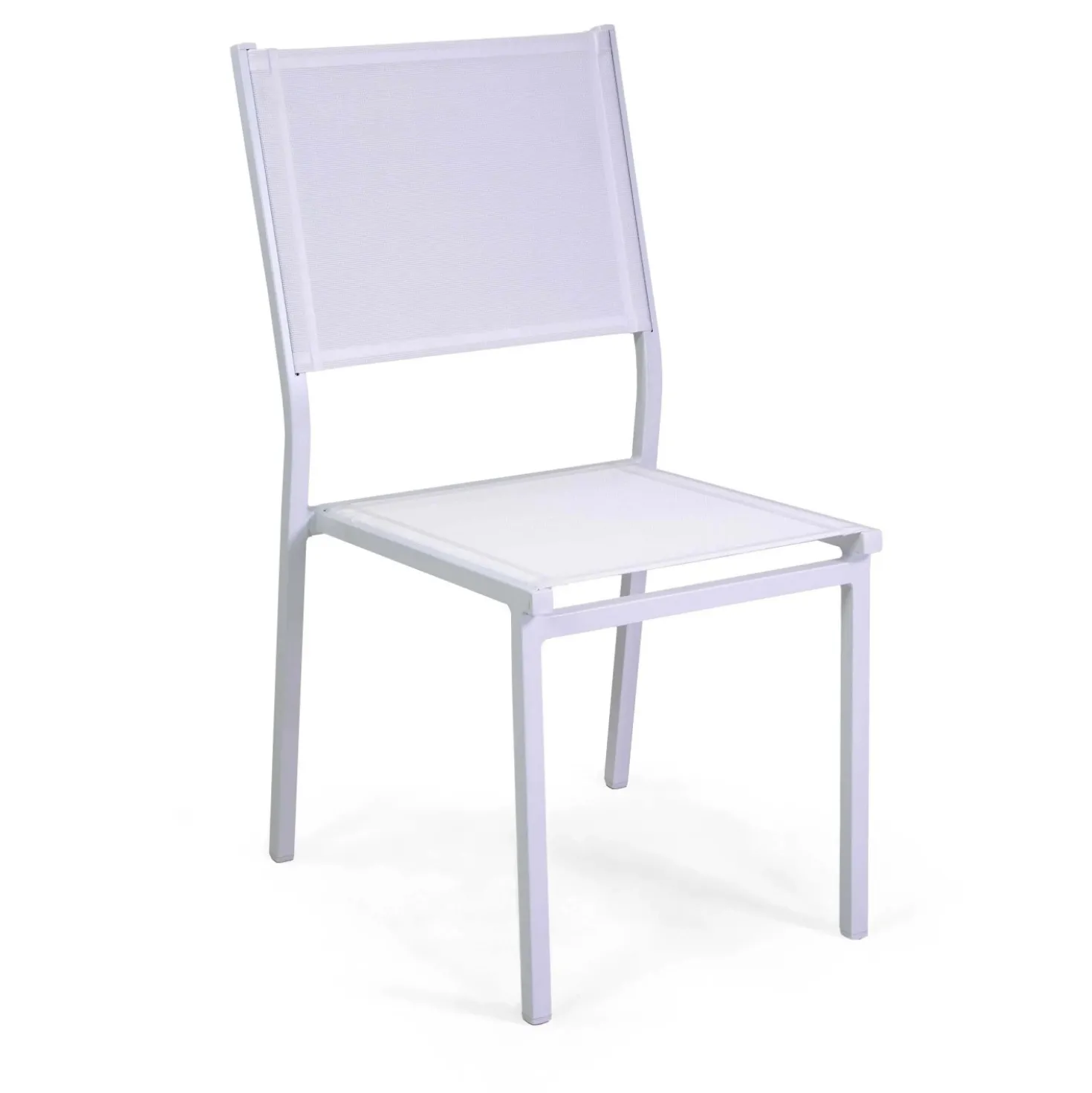 Sedia da giardino senza cuscino Sullivan in alluminio bianco