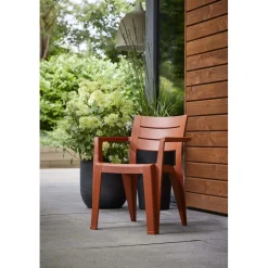 Sedia da giardino senza cuscino con braccioli Julie terra
