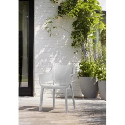 Sedia da giardino senza cuscino con braccioli Elisa bianco