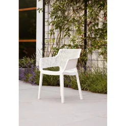 Sedia da giardino senza cuscino con braccioli Elisa bianco