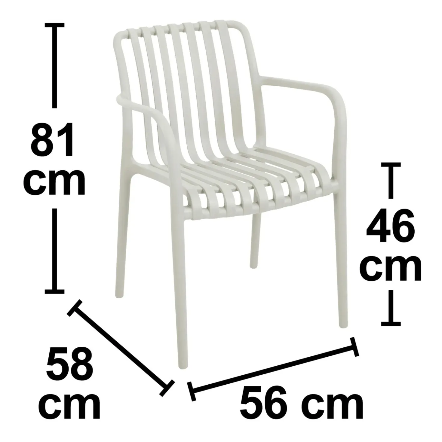 Sedia da giardino senza cuscino Merrydale in plastica bianco