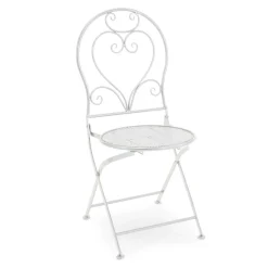 Sedia da giardino senza cuscino Leila in metallo bianco