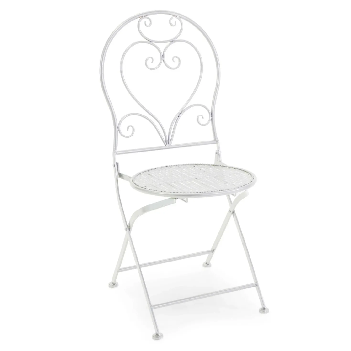 Sedia da giardino senza cuscino Leila in metallo bianco
