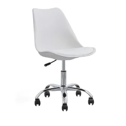 Sedia da scrivania con base cromata 48x59x99 cm bianco