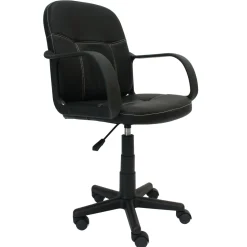 Sedia da ufficio in similpelle con braccioli 55x56x86/98 cm