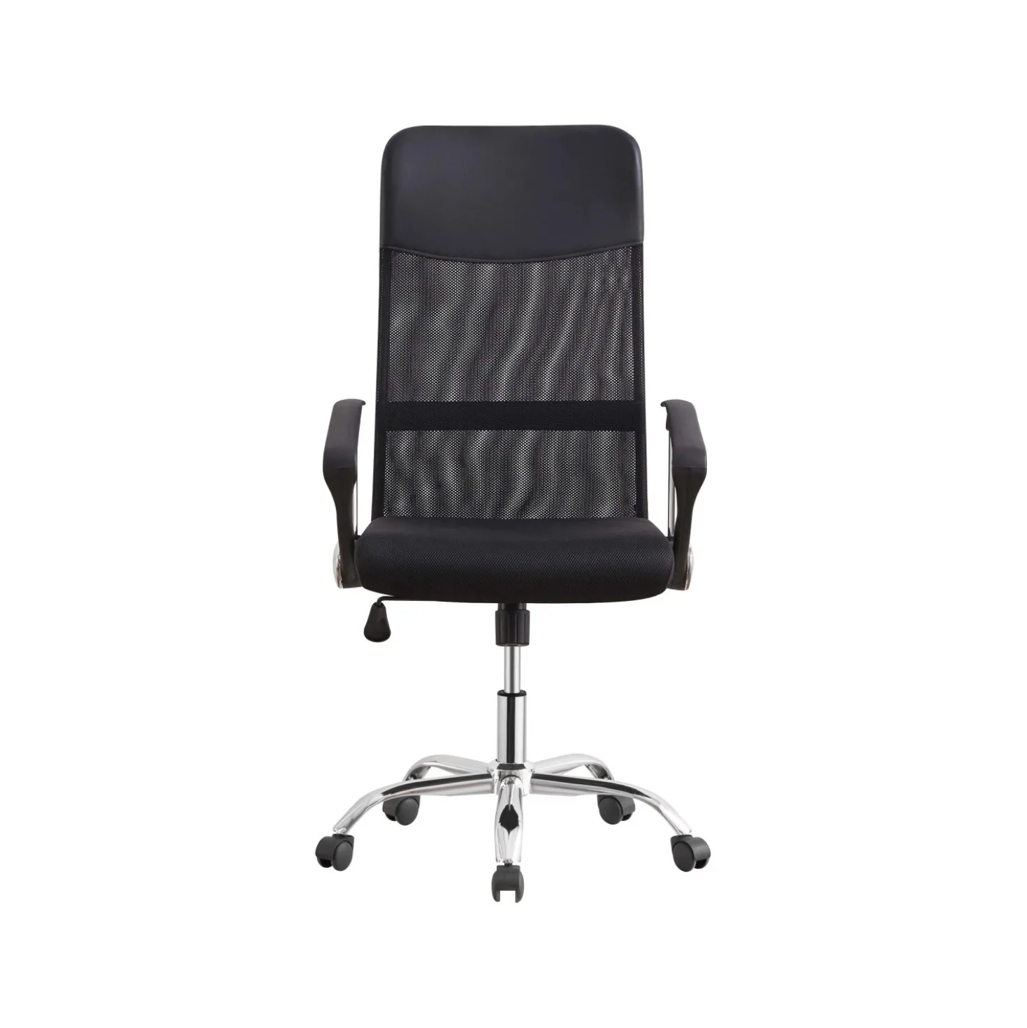 Sedia da ufficio in tessuto con braccioli Nero 61x55x111/121 cm