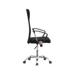 Sedia da ufficio in tessuto con braccioli Nero 61x55x111/121 cm