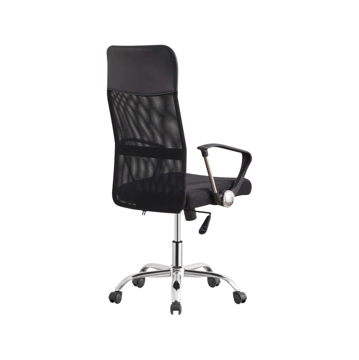 Sedia da ufficio in tessuto con braccioli Nero 61x55x111/121 cm