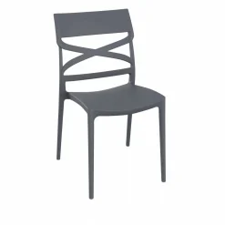 Sedia Flow 45x54x85 cm Grigio 4 pz