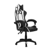 Sedia Gaming ergonomica in similpelle 65x63 H 115/125 cm bianco e nero