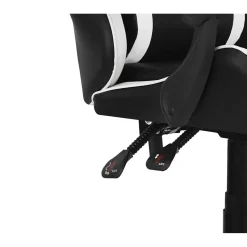 Sedia Gaming ergonomica in similpelle 65x63 H 115/125 cm bianco e nero