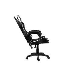 Sedia Gaming ergonomica in similpelle 65x63 H 115/125 cm bianco e nero