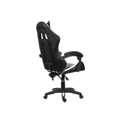 Sedia Gaming ergonomica in similpelle 65x63 H 115/125 cm bianco e nero
