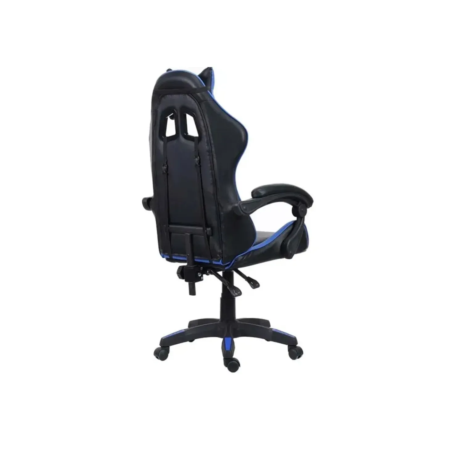 Sedia Gaming ergonomica in similpelle 65x63 H 115/125 cm blu e nero