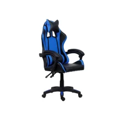 Sedia Gaming ergonomica in similpelle 65x63 H 115/125 cm blu e nero