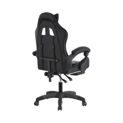 Sedia gaming reclinabile con poggiapiedi e supporto lombare nero
