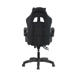 Sedia gaming reclinabile con poggiapiedi e supporto lombare nero
