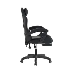 Sedia gaming reclinabile con poggiapiedi e supporto lombare nero