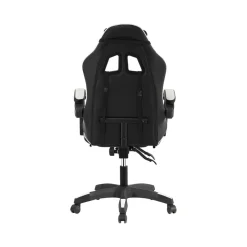Sedia gaming reclinabile con poggiapiedi e supporto lombare nero/bainco