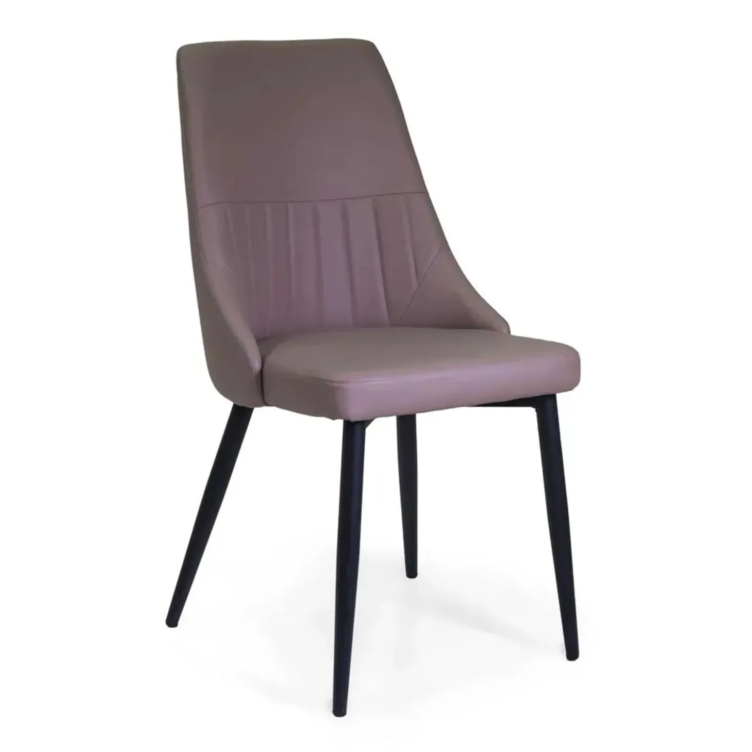 Sedia in ecopelle Oliver tortora 48x58xh48/90 cm