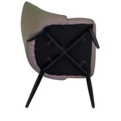 Sedia in ecopelle Oliver tortora 48x58xh48/90 cm