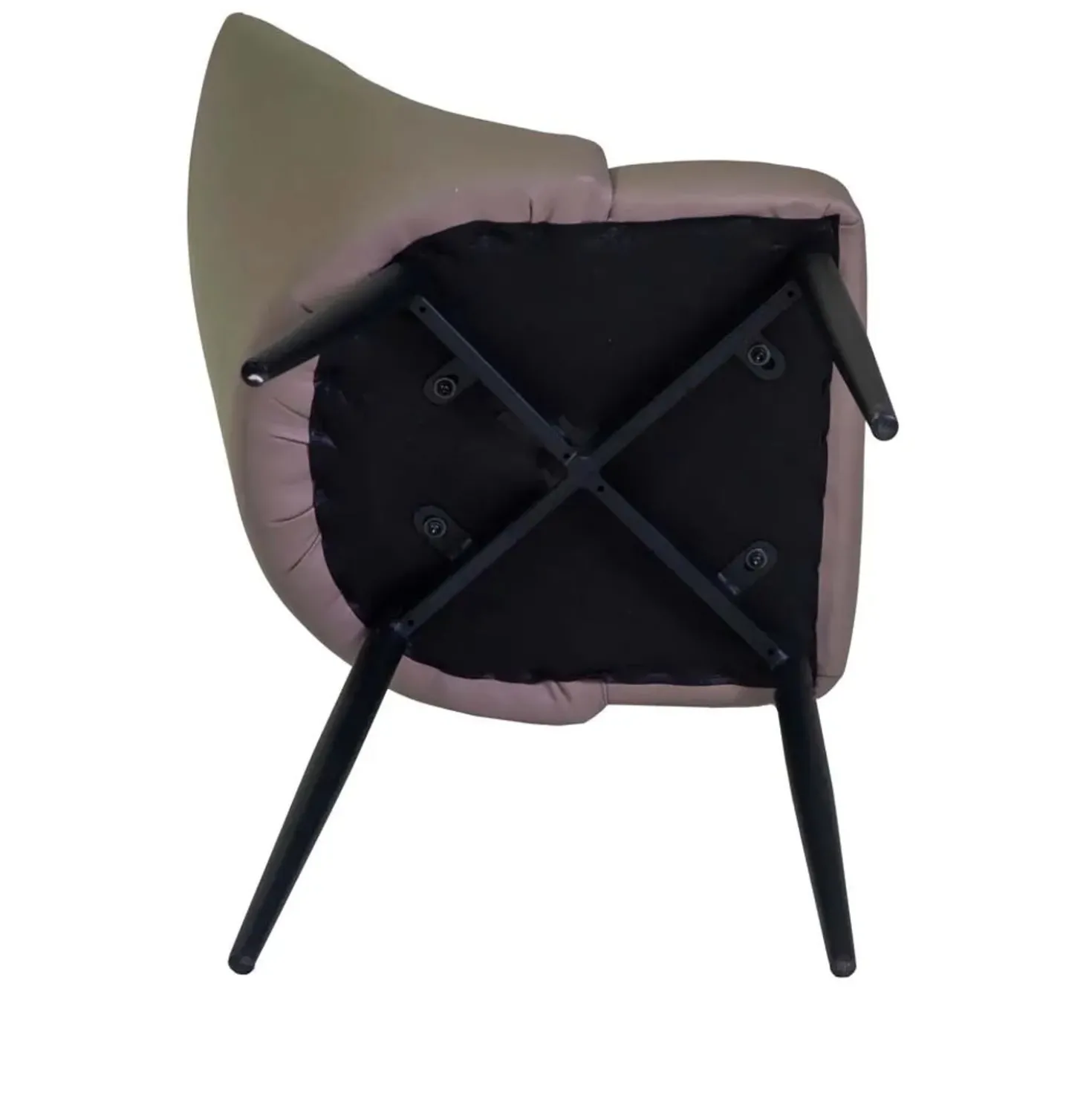 Sedia in ecopelle Oliver tortora 48x58xh48/90 cm