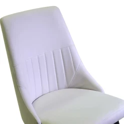 Sedia in ecopelle Oliver bianco con struttura nera