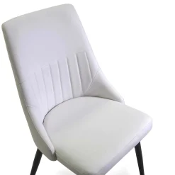 Sedia in ecopelle Oliver bianco con struttura nera
