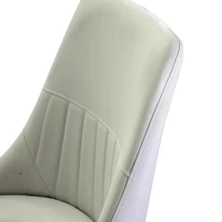 Sedia in ecopelle Oliver bianco con struttura nera