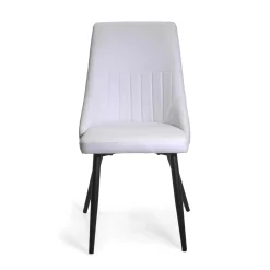 Sedia in ecopelle Oliver bianco con struttura nera