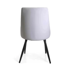 Sedia in ecopelle Oliver bianco con struttura nera