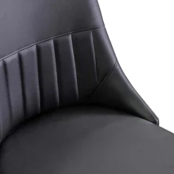 Sedia in ecopelle Oliver nero con struttura nera 48x58xh48/90 cm