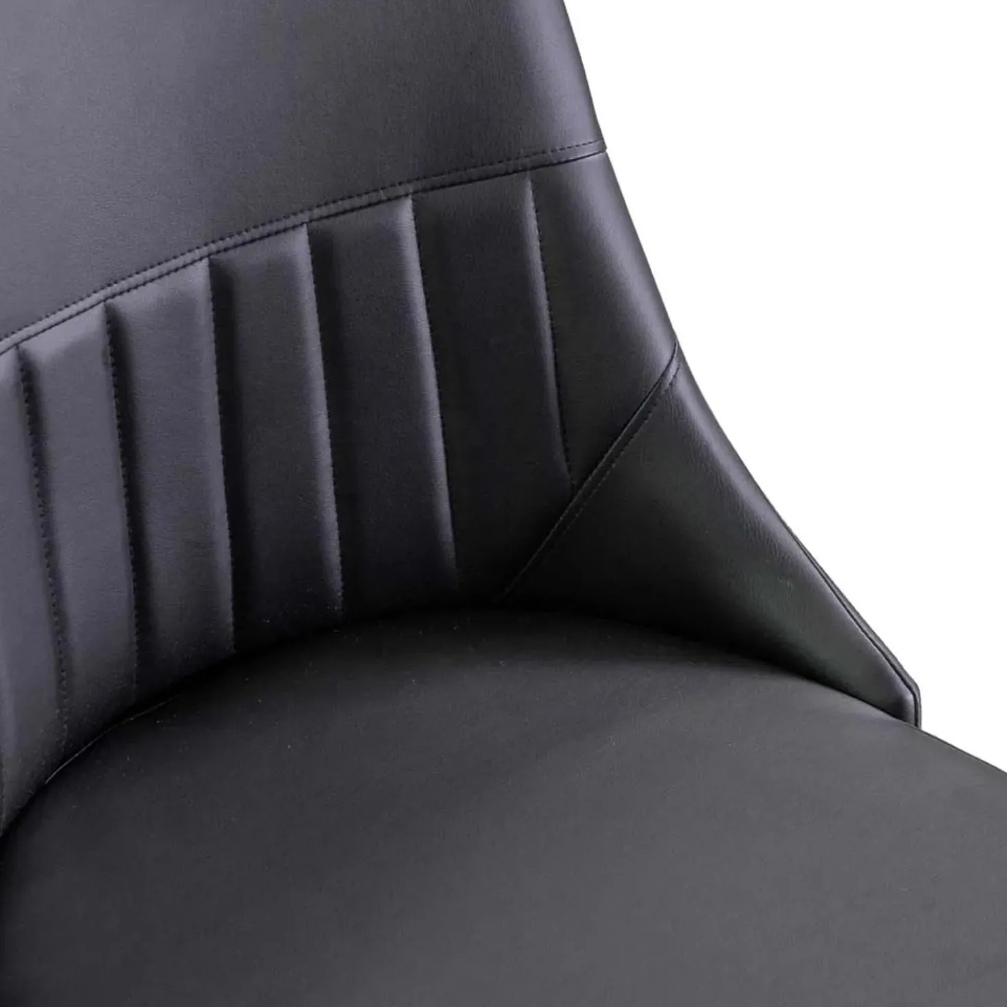 Sedia in ecopelle Oliver nero con struttura nera 48x58xh48/90 cm