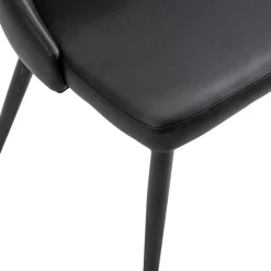 Sedia in ecopelle Oliver nero con struttura nera 48x58xh48/90 cm