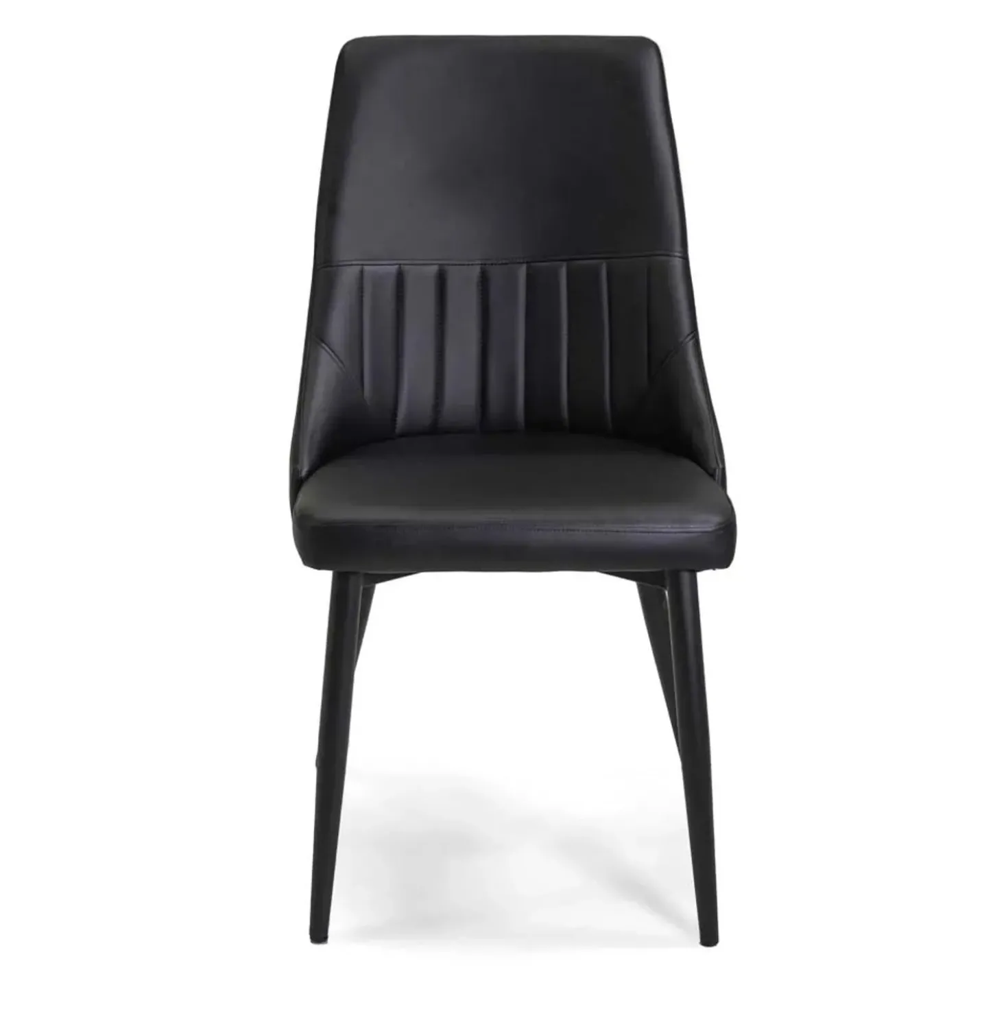 Sedia in ecopelle Oliver nero con struttura nera 48x58xh48/90 cm