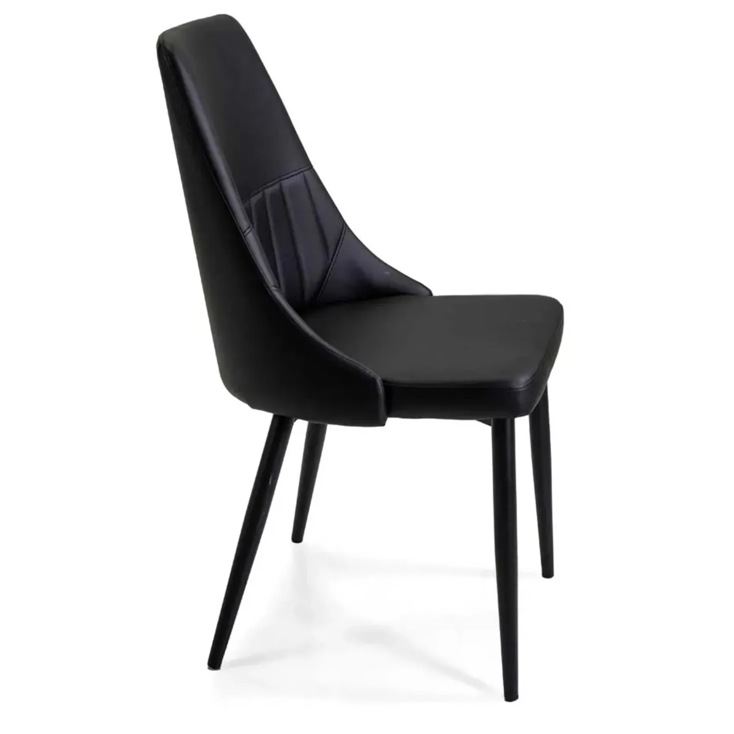 Sedia in ecopelle Oliver nero con struttura nera 48x58xh48/90 cm