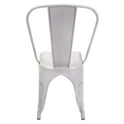 Sedia in ferro New Bristol bianco antico