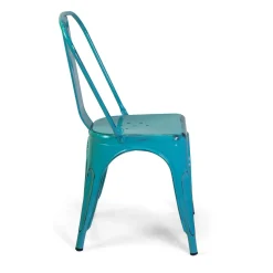 Sedia in ferro New bristol azzurro antico