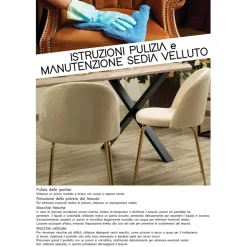 Sedia in velluto Sammi crema struttura oro 50x57xh47/77,5 cm