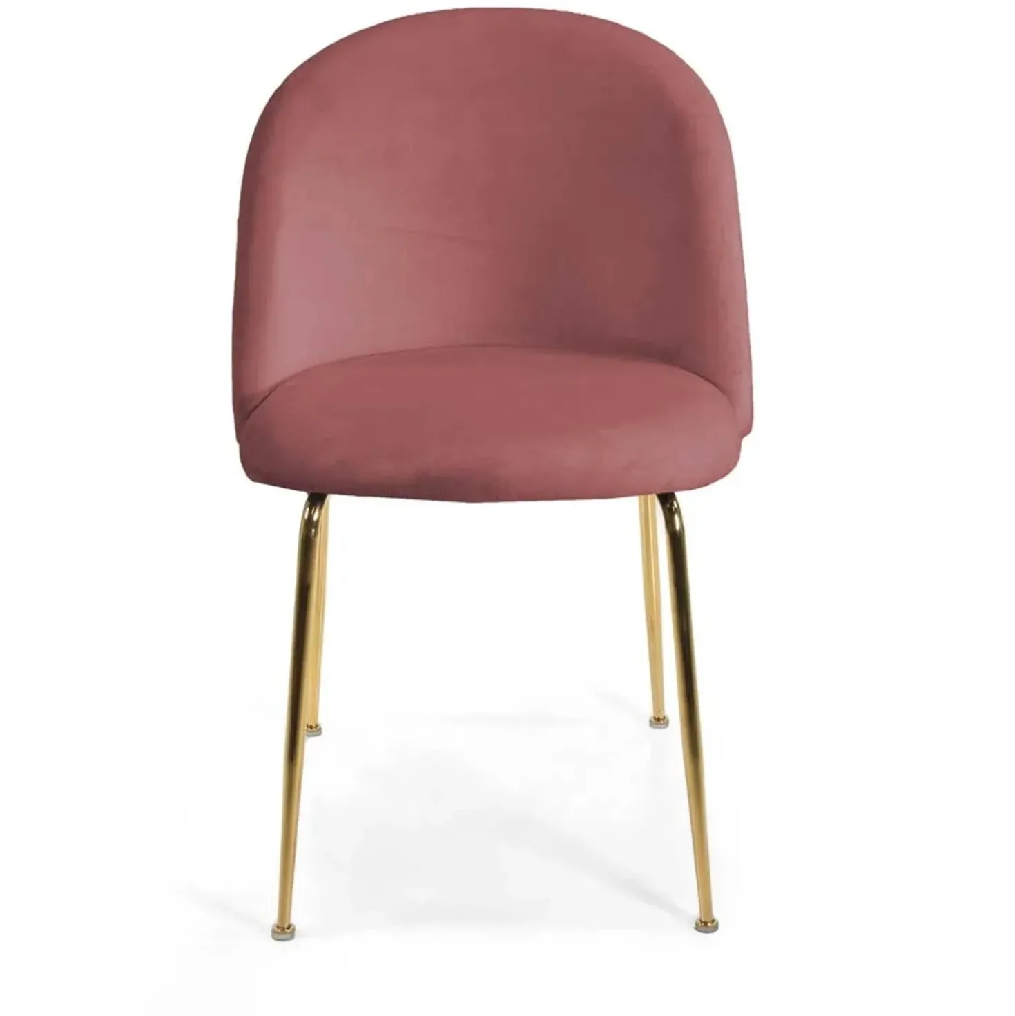 Sedia in velluto Sammi rosa antico struttura oro 50x57xh47/77,5 cm