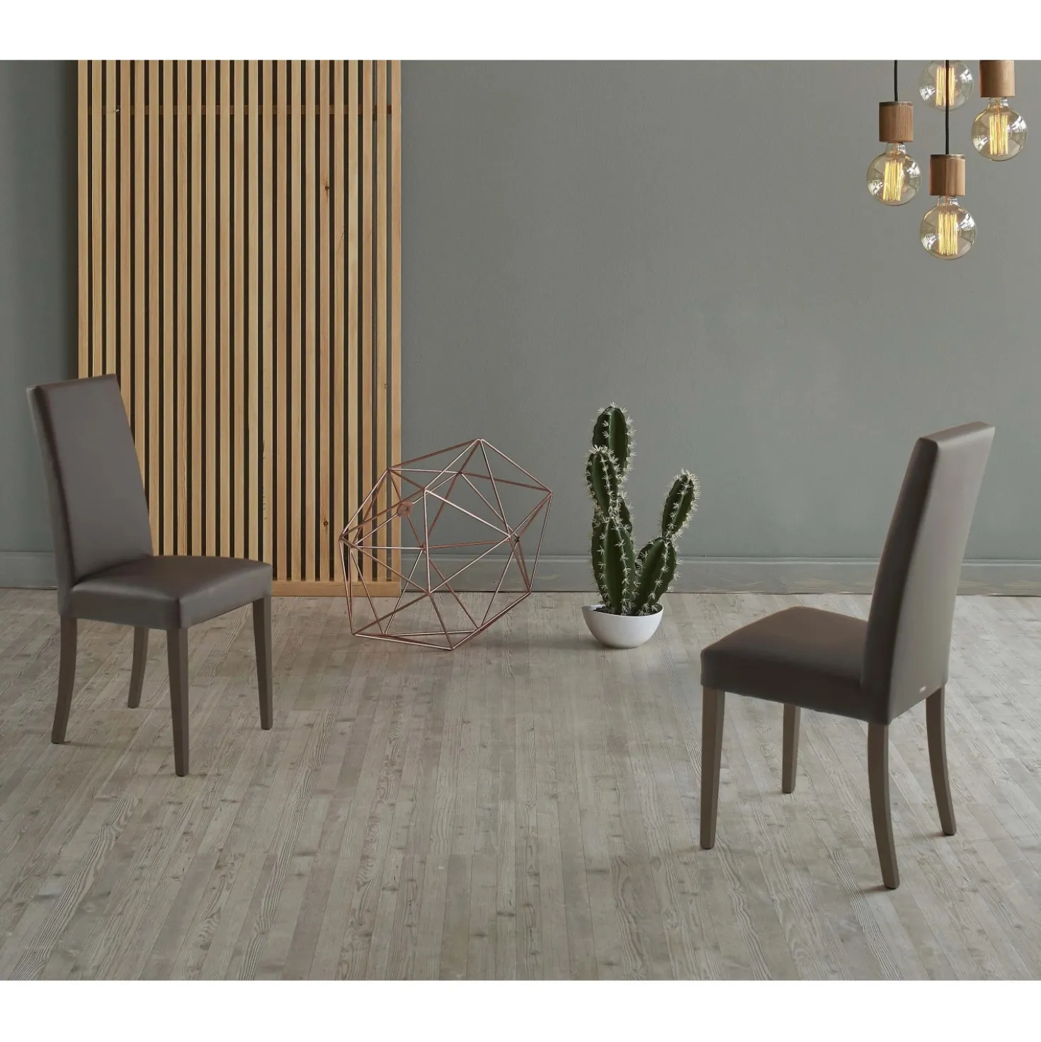 Sedia Nancy 101x47x47 cm Marrone 2 pz