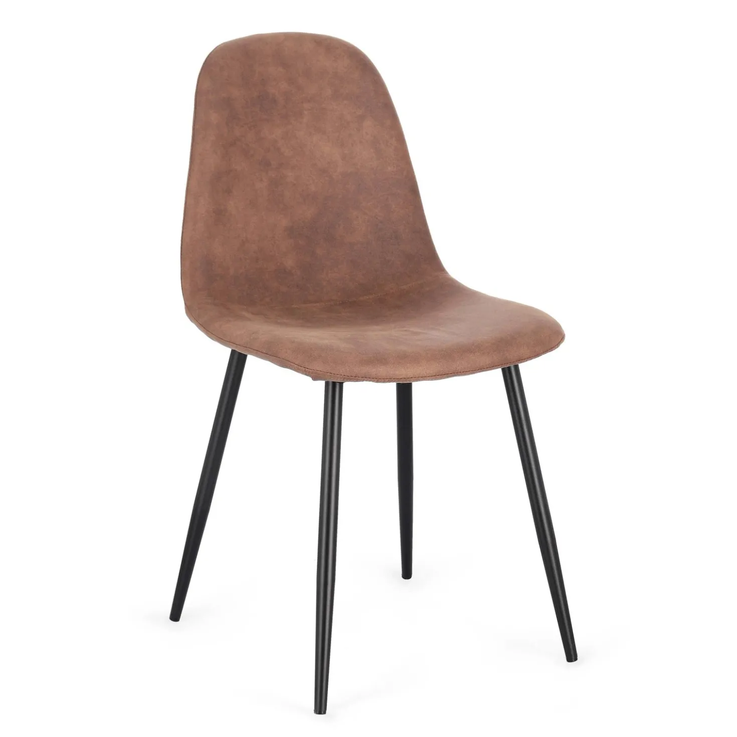 Sedia New Irelia nero/microf.cognac