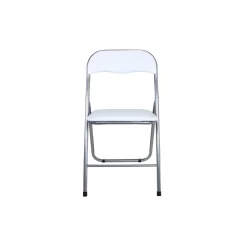 Sedia pieghevole in acciaio con imbotittura 45x45x80cm bianco