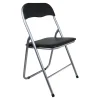 Sedia pieghevole in acciaio con imbotittura 45x45x80 cm nero