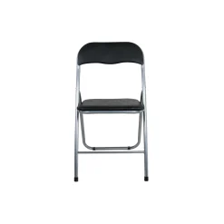 Sedia pieghevole in acciaio con imbotittura 45x45x80 cm nero