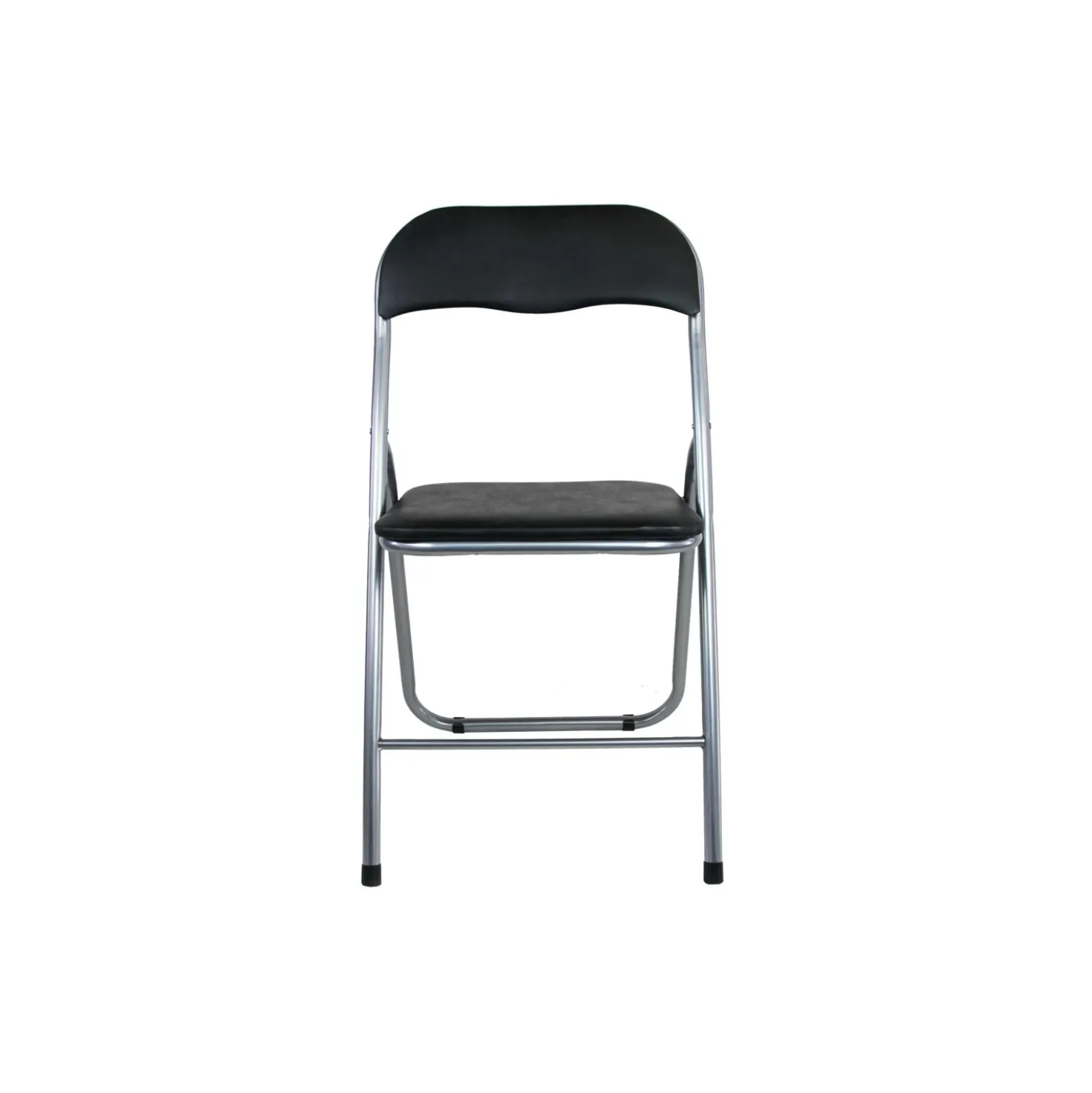 Sedia pieghevole in acciaio con imbotittura 45x45x80 cm nero