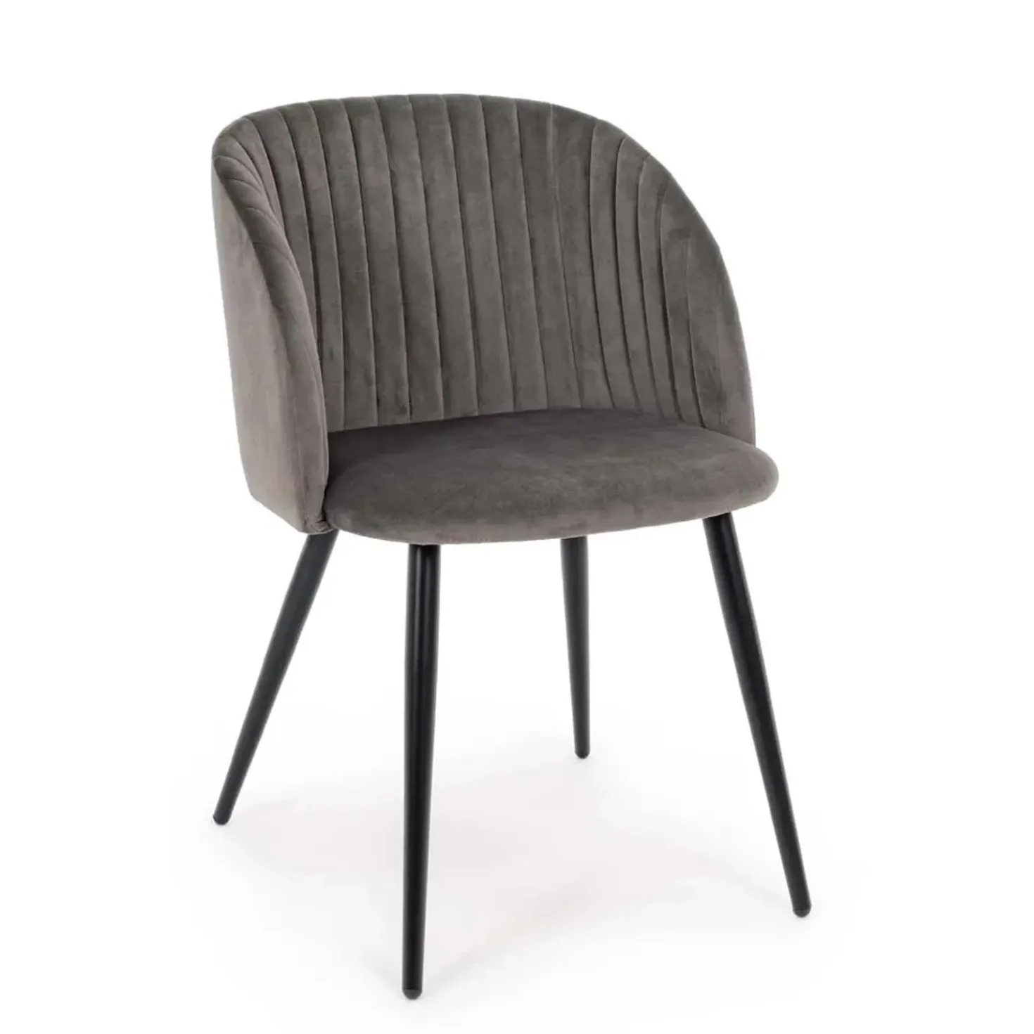 Sedia Queen velvet grigio cadetto