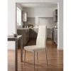Sedia similpelle con struttura in metallo beige