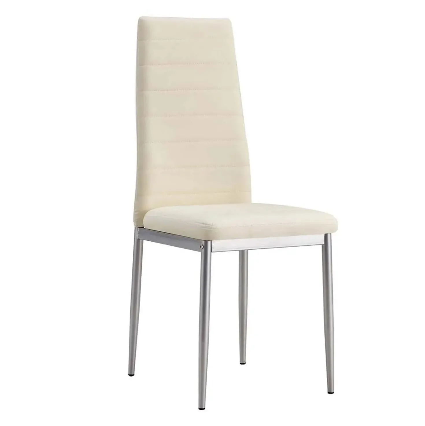 Sedia similpelle con struttura in metallo beige